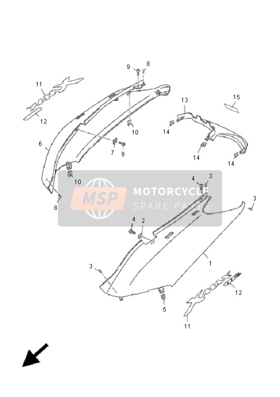 1B9F172100PD, Cache Laterale 2, Yamaha, 0